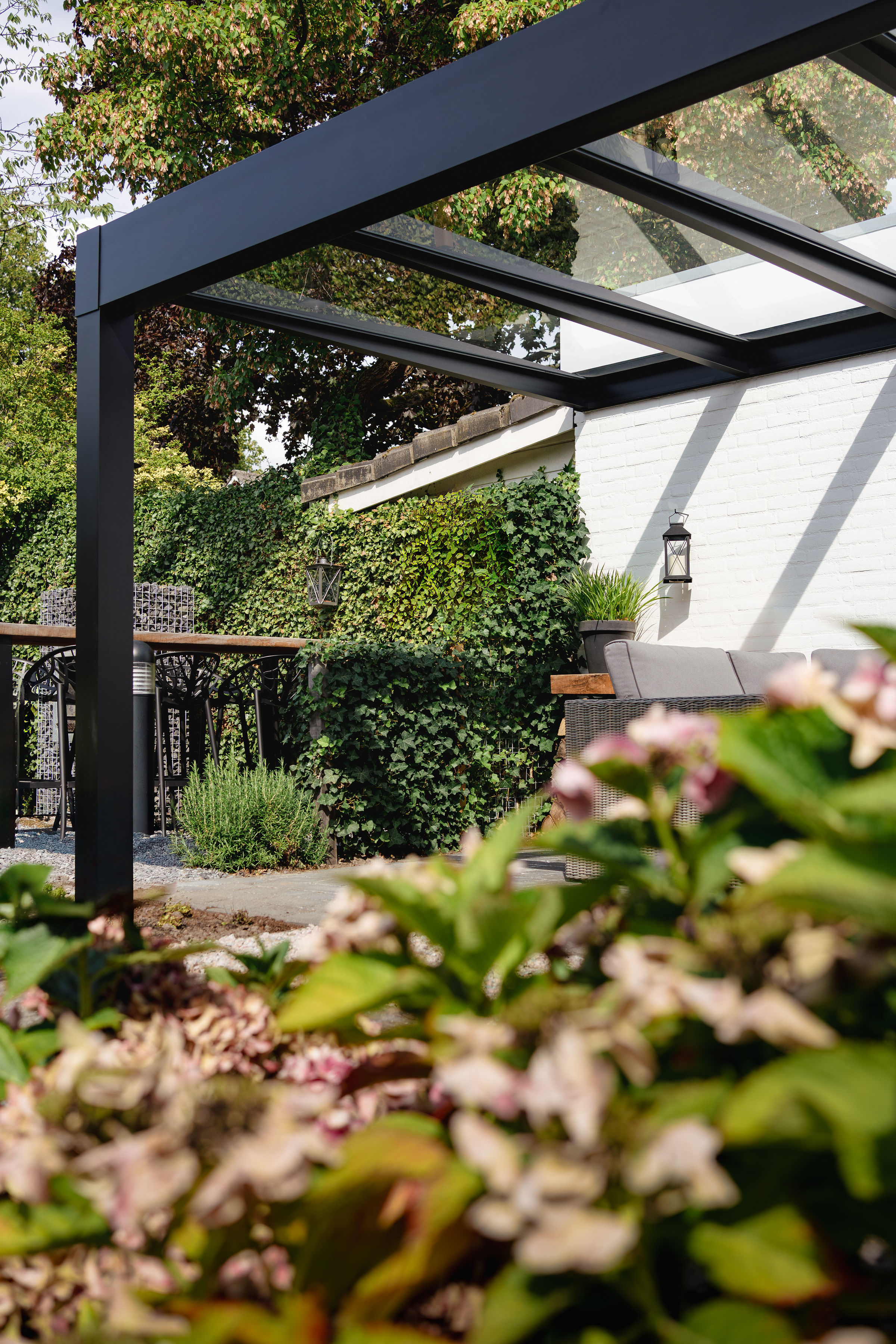 Glas Terrassendach Trebbiano inkl. LED Beleuchtung