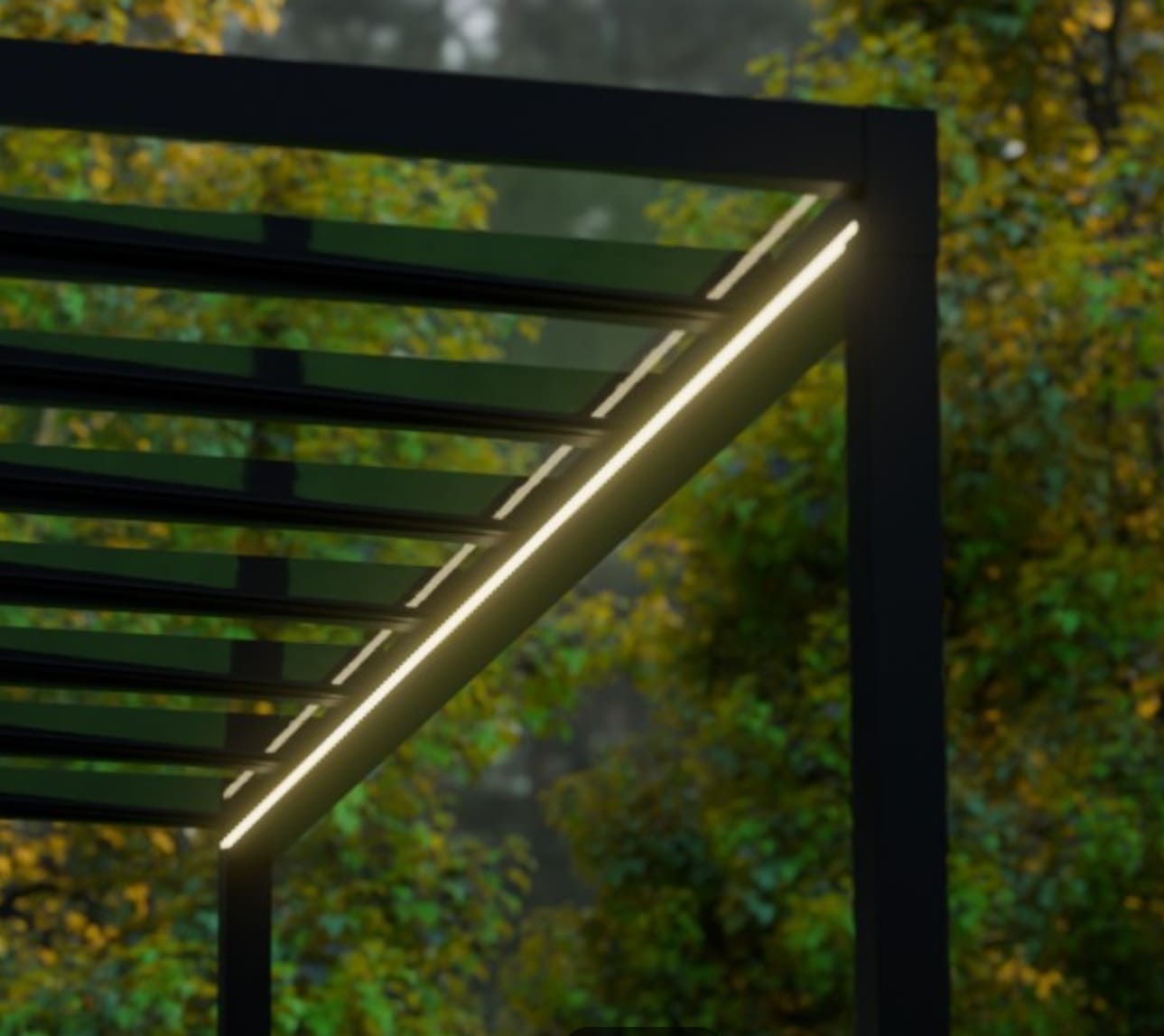 Glas Terrassendach Trebbiano inkl. LED Beleuchtung
