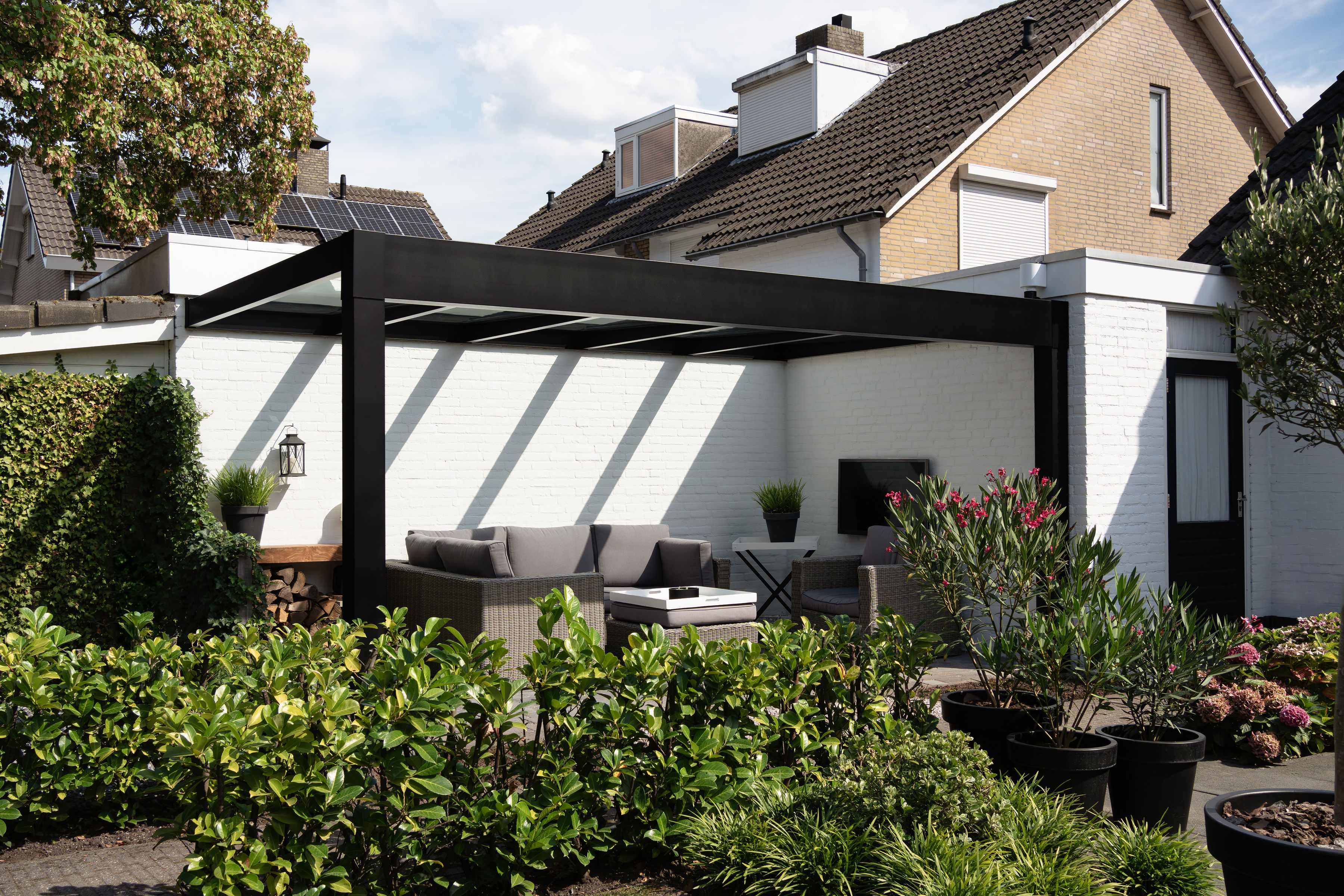 Glas Terrassendach Trebbiano inkl. LED Beleuchtung