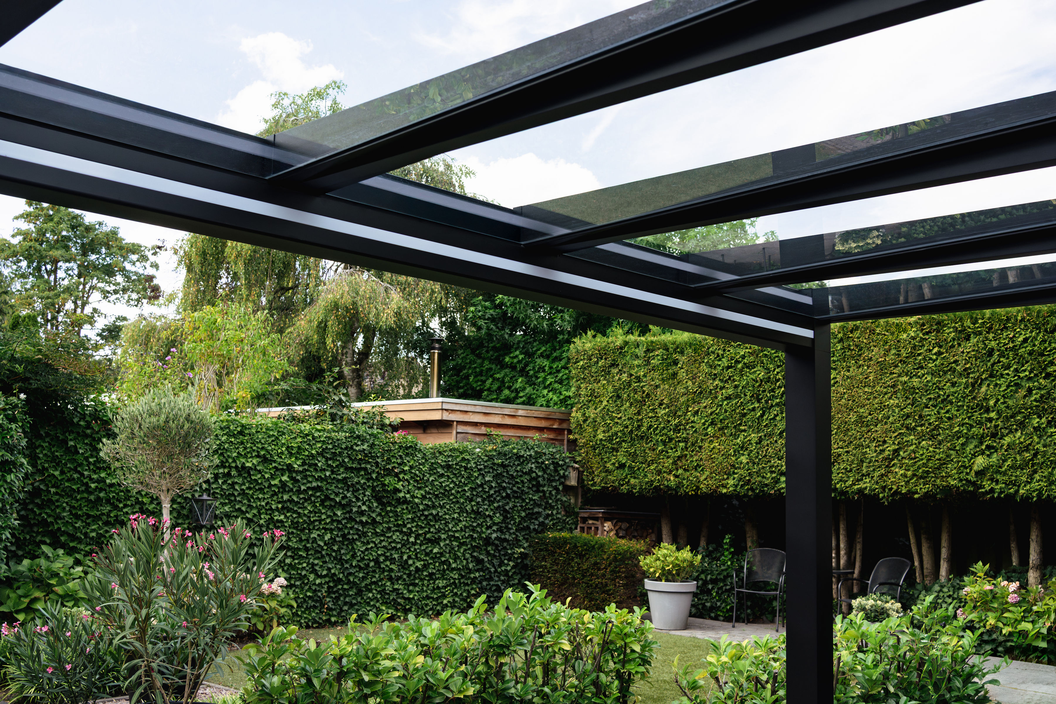Glas Terrassendach Trebbiano inkl. LED Beleuchtung